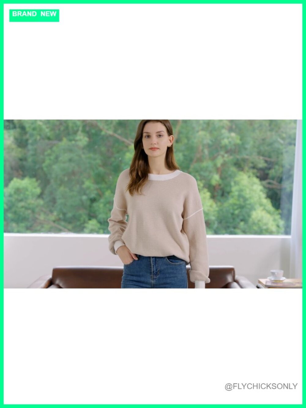 Viscose Nylon Oversized Batwing Sweater - Picture 4 of 4